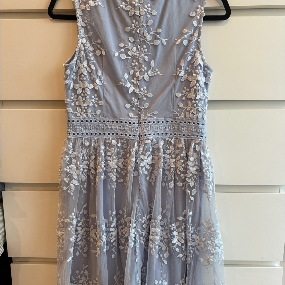 Aqua - Blue Floral Dress - Picture 4 of 6